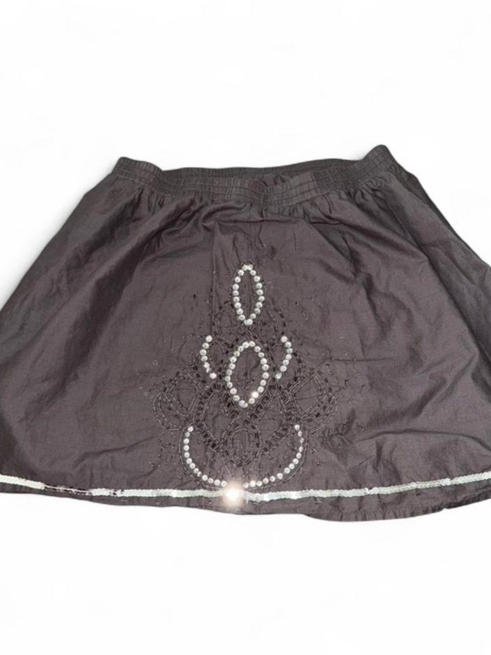 Grey Sequin Embellished Y2K Women’s Mini Skirt - Picture 5 of 5
